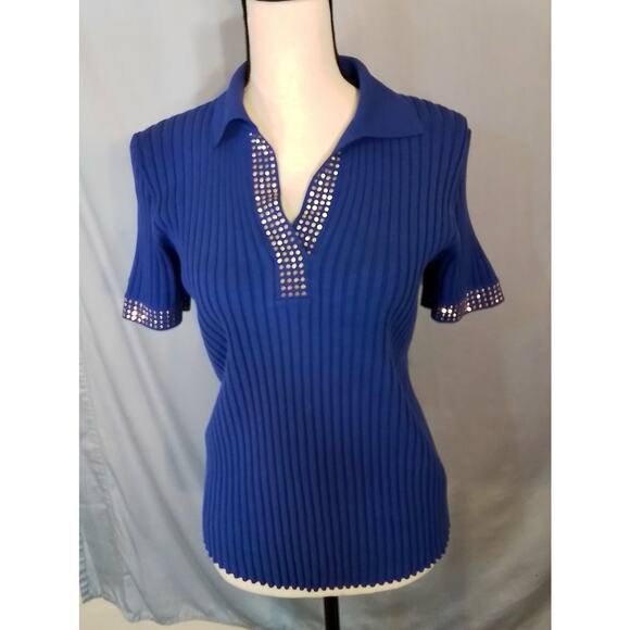 Cable & Gauge blue pull over sweater - Picture 1 of 5